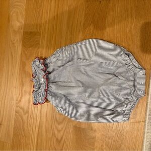 bella bliss Striped Bodysuit with Red Trim